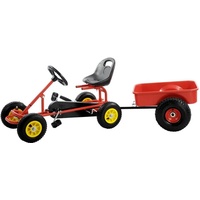 SixBros Kids Pedal Go-Kart mit Anhänger GoCart Tretauto (F90AB)