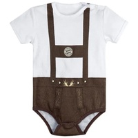 FC Bayern Baby Body Lederhose weiß/braun Gr. 86 FC Bayern Baby Body Lederhose weiß/braun Gr. 86