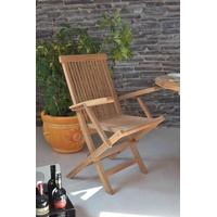 MiaMöbel Teak Klappstuhl mit Armlehne - Massivholz Teak modern