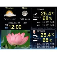 Hama 90923 Digitaler Bilderrahmen (8") + Wetterstation
