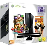 Microsoft Xbox 360 Slim 250 GB matt-schwarz + Kinect Adventures + Kung Fu Panda 2 (Bundle)