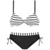 Bügel-Bikini, mit höherer geschnittener Bikini-Hose, schwarz-weiß Gr.36 Cup C,