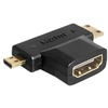 DeLock HDMI-Adapter HDMI-Buchse an Mini-HDMI-Stecker + Micro-HDMI-Stecker - vergoldet