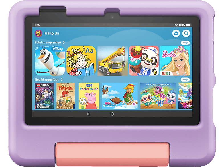 Fire 7 Kids-Tablet, 7‑Zoll-Display, für Kinder von 3 bis 7 Jahren, 16 GB, violett