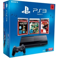 Sony PS3 Super Slim 12 GB schwarz + God of War III (Essentials) + Heavy Rain (Essentials) + Uncharted: Drake's Schicksal (Essentials) (Bundle)