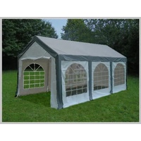 Stabilepartyzelte Modular Pro PE 4,00 x 6,00 m mit Fenster grau