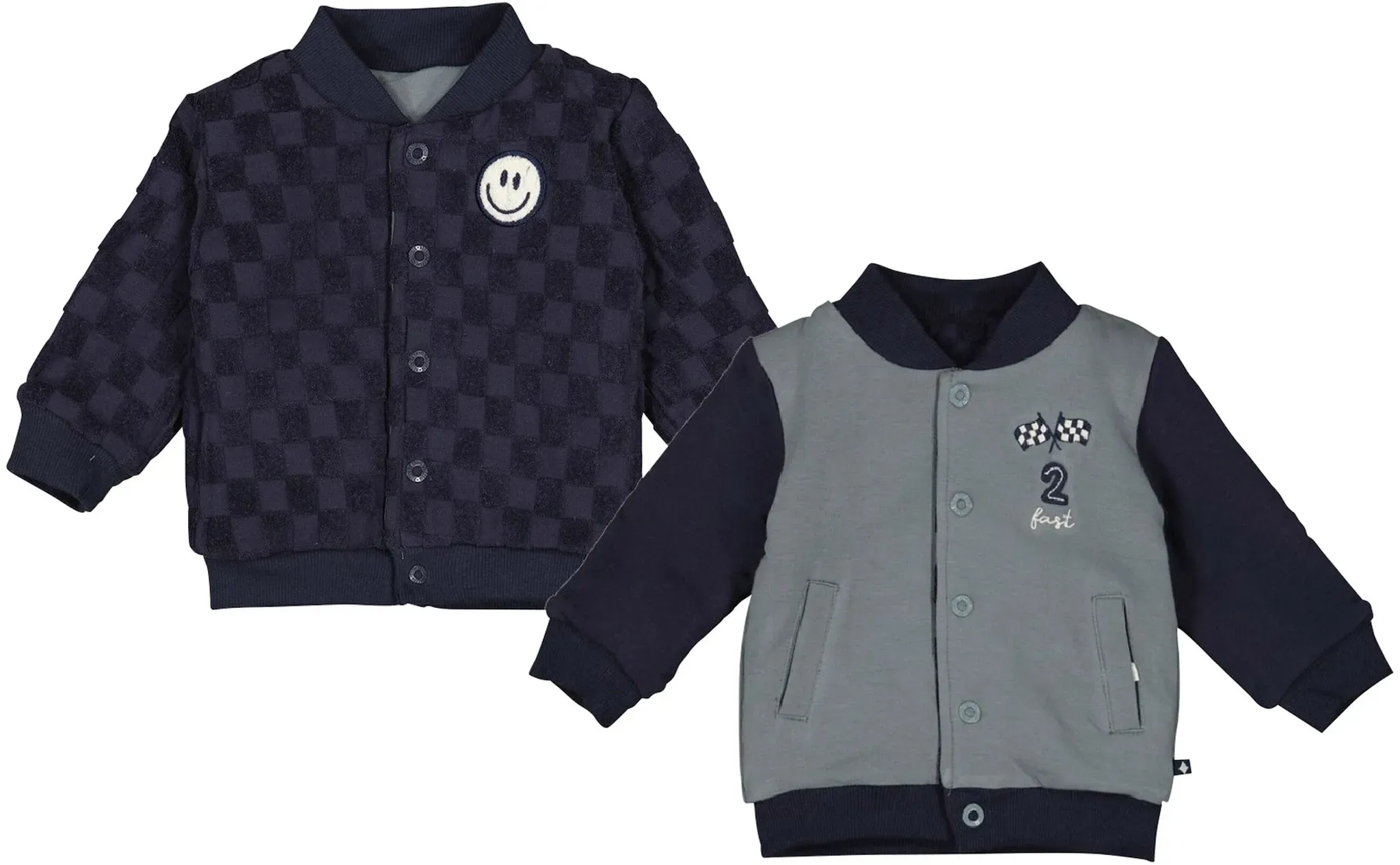 Feetje Wende-Collegejacke Rennstrecke, blau | tuerkis, 68