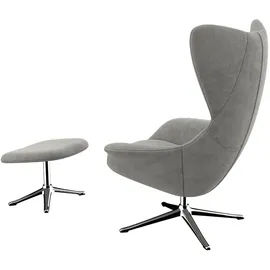 flexlux Ohrensessel »Stilo Relaxsessel, TV-Sessel«, Solitär, Stil-Ikone, drehbar, Fuß Aluminium grau