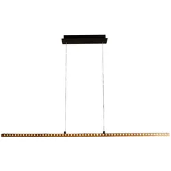 Licht-Erlebnisse Pendelleuchte SAALWEIL Schwarz Natur Aluminium Holz 1x 40W LE116054