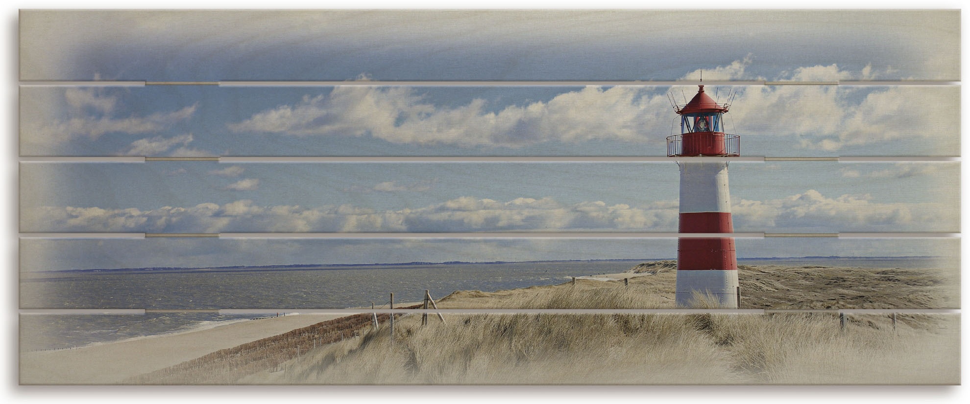 Artland Holzbild »Leuchtturm Sylt«, Gebäude, (1 St.) Artland blau