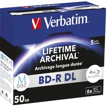 Verbatim M-Disc BD-R Blu-Ray 50GB 6x Speed, Jewel Case