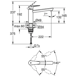Grohe Start Curve Einhebelmischer Chrom