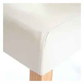 Mendler 2er-Set Esszimmerstuhl HWC-E58, Stuhl Essstühle ~ Kunstleder creme, helle Beine