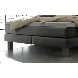 Hasena Boxspringbett Memphis, im Vintagelook, Massivholz-Umrandung, Tonnentaschen-Federkernmatratze