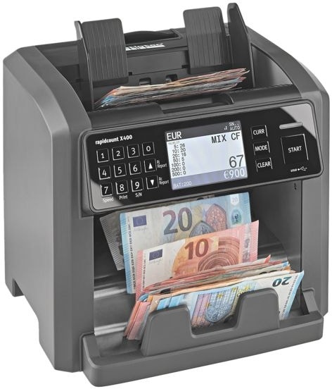 ratiotec Banknotenzählmaschine »Rapidcount X 400« grau, 28x29.7x24 cm