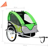 vidaXL 2-in-1 Fahrradanhänger und Kinderwagen Grün und Grau