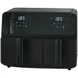 Expo Börse Doppel Heißluft Fritteuse 9 Liter 5,5/3,5 l schwarz 2200 Watt Touch Display - Schwarz