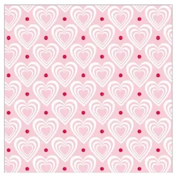 Krasilnikoff Papierserviette 3D Hearts, 33x33cm, pink