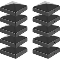 Swanew - 10x Pfostenkappe Zaunpfahl Abdeckung Pfostenkappe Pyramide Abdeckkappe 91x91mm Schwarz