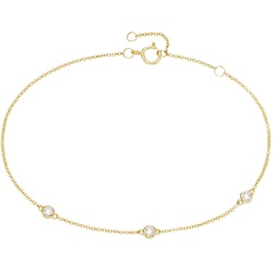 Luigi Merano Armband mit 3 funkelnden Brillanten, Zargenfassung, Gold 585 19 cm Damen 