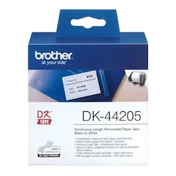 Brother DK44205 wieder ablösbare Klebe-Etiketten, Papier, 62mm x 30,48m