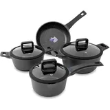Kopf Topfset Thermo Pro, 7-teilig Aluguss, Teflon Classic Antihaftbeschichtung, Marmor-Optik, Induktion, backofenfest)