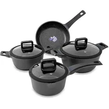 Kopf Topfset Thermo Pro, 7-teilig Aluguss, Teflon Classic Antihaftbeschichtung, Marmor-Optik, Induktion, backofenfest)