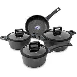 Kopf Topfset Thermo Pro, 7-teilig Aluguss, Teflon Classic Antihaftbeschichtung, Marmor-Optik, Induktion, backofenfest)