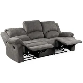 luma-home schönes für dein zuhause luma-home 3-Sitzer-Relaxsofa, Anthrazit Textil, Füllung: Taschenfederkern, einzeln stellbar,Rechteckig, 204x97x87 cm Wohnzimmer, Sofas & Couches, Sofas, 3-Sitzer Sofas