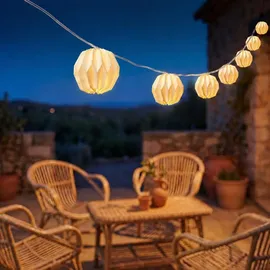 MARELIDA LED Lichterkette Origami Lampions 3,6 m Weiß
