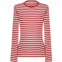 Thetru Damen Ringelshirt langarm rot-weiss – alltagstauglich (3XL)