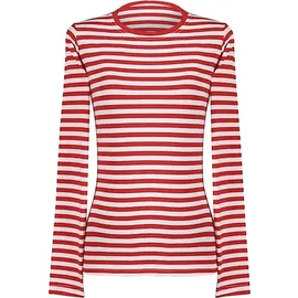 Thetru Damen Ringelshirt langarm rot-weiss – alltagstauglich (3XL)