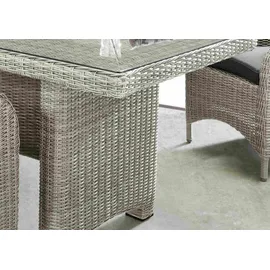 Destiny PALMA Luna Sitzgruppe vintage Weiß Tisch 165x90 Loungegruppe Hochlehner