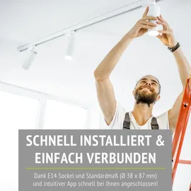 linovum 4 Stück LED E14 Lampen Smart RGB WLAN kompatibel mit Alexa Echo, Google Home - App- & Sprachsteuerung dimmbare Lichtfarbe CCT