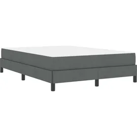 vidaXL Boxspringbett mit Matratze Dunkelgrau 140 x 200 cm Stoff vidaXL
