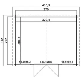 Lasita Maja Gartenhaus 2,92 x 1,49 m Beige
