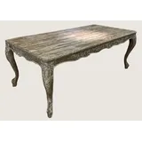 Casa Padrino Luxus Barock Massivholz Esstisch Antik Braun / Grau - Handgefertigter Barockstil Küchentisch - Luxus Esszimmer Möbel im Barockstil - Barock Esszimmer Möbel