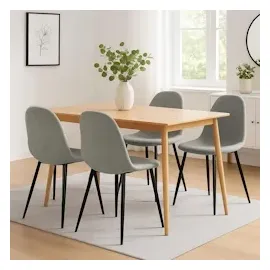 CLP 4er Set Esszimmerstühle Napier hellgrau Stoff