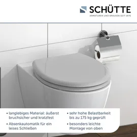 Schütte WC-Sitz Duroplast Grey doppelte Absenkautomatik und Schnellverschluss