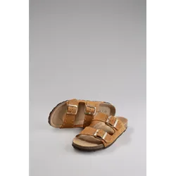 Pantolette ANISTON SHOES, Damen, Gr. 38, braun (hellbraun), Veloursleder, casual, Schuhe, Sommerschuh, Strandschuh, Nieten - NEUE KOLLEKTION