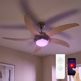V-Tac LED Smart Deckenventilator 132 cm Silber