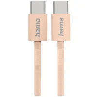 Hama Ladekabel Fabric, USB-C - USB-C, 1m, Nylon, Orange