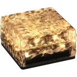 ledscom.de LED Solar-Pflasterstein Bodeneinbauleuchte BROSLO für außen, IP67, Glas, eckig, 10 x 10cm, warmweiß