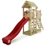 Wickey Spielturm JoyFlyer mit Rutsche und Sandkasten Rot