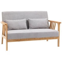 Homcom 2-Sitzer Doppelsofa mit Armlehne, Loveseat mit Samtoptik,