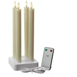 MARELIDA LED Stabkerzen LISA Tafelkerzen wiederaufladbar creme 4St