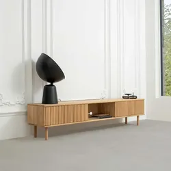 Unterschrank Fernseher im Skandi Design Eiche Massivholz