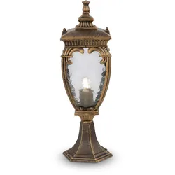Stehlampe Sockelleuchte Sockellampe Stehleuchte Außen Wetterfest gold H 48,5cm