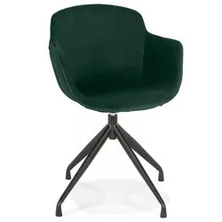 Armlehnstuhl aus Metall und Samt | Designerstuhl GRAPIN mit Ergonomischer Rückenlehne | Samt Sessel für Wohnzimmer | Kadima Design