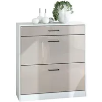 Vladon Schuhschrank, Sand, Holzwerkstoff, 89x95.5x27 cm, Garderobe, Schuhaufbewahrung, Schuhkipper